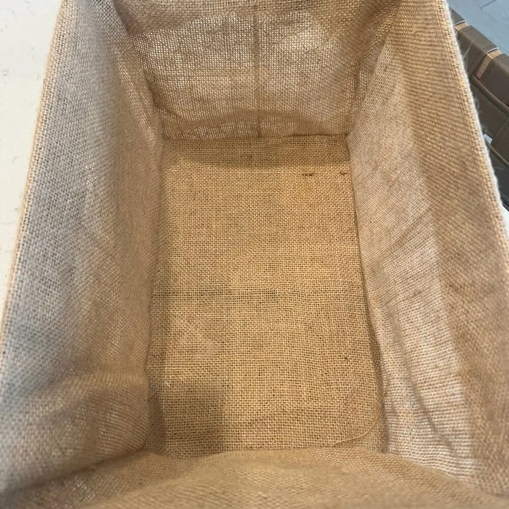 Chicken wire basket with burlap liner